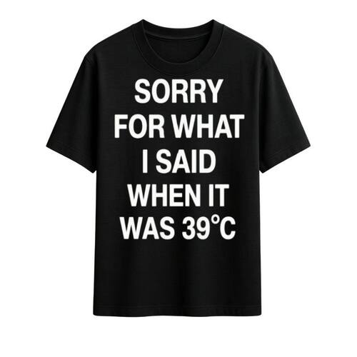 SORRY FOR WHAT I SAID 39℃纯棉印花短袖男女 高温吐槽文字宽松T