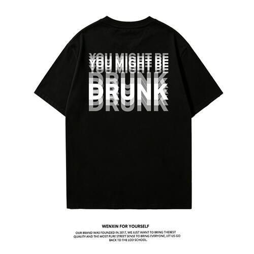 YOU MIGHT BE DRUNK趣味喝酒英文短袖T恤眩晕你喝醉了纯棉上衣服