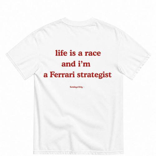 life is a race and i'm Ferrari strategist赛车短袖T恤夏季纯棉