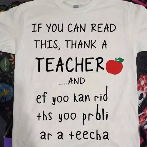 IF YOU CAN READ THIS THANK A TEACHER趣味英文短袖T恤夏季半袖