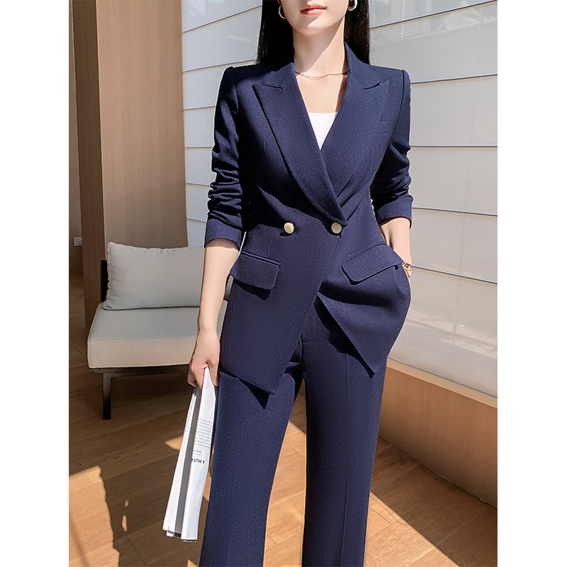 阔腿裤西装套装女2025新款秋季轻奢高级感职业正装总裁西服两件套