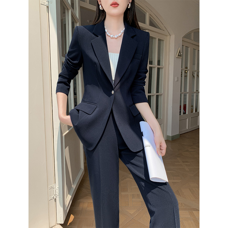 休闲西装外套女春秋季2025新款高级感轻奢收腰阔腿裤职业西服套装