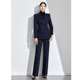 毛呢西装套装女高级感轻奢风职业正装时尚气质阔腿裤休闲西服外套