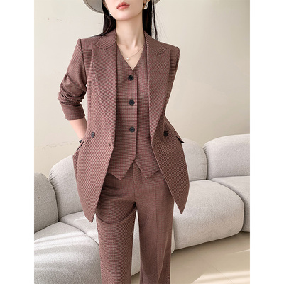 毛呢西装套装女高级感通勤职业