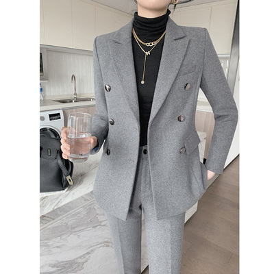 高端毛呢西装秋冬韩版时尚