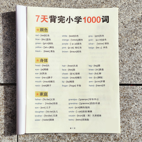 小学英语单词词汇本常考知识点
