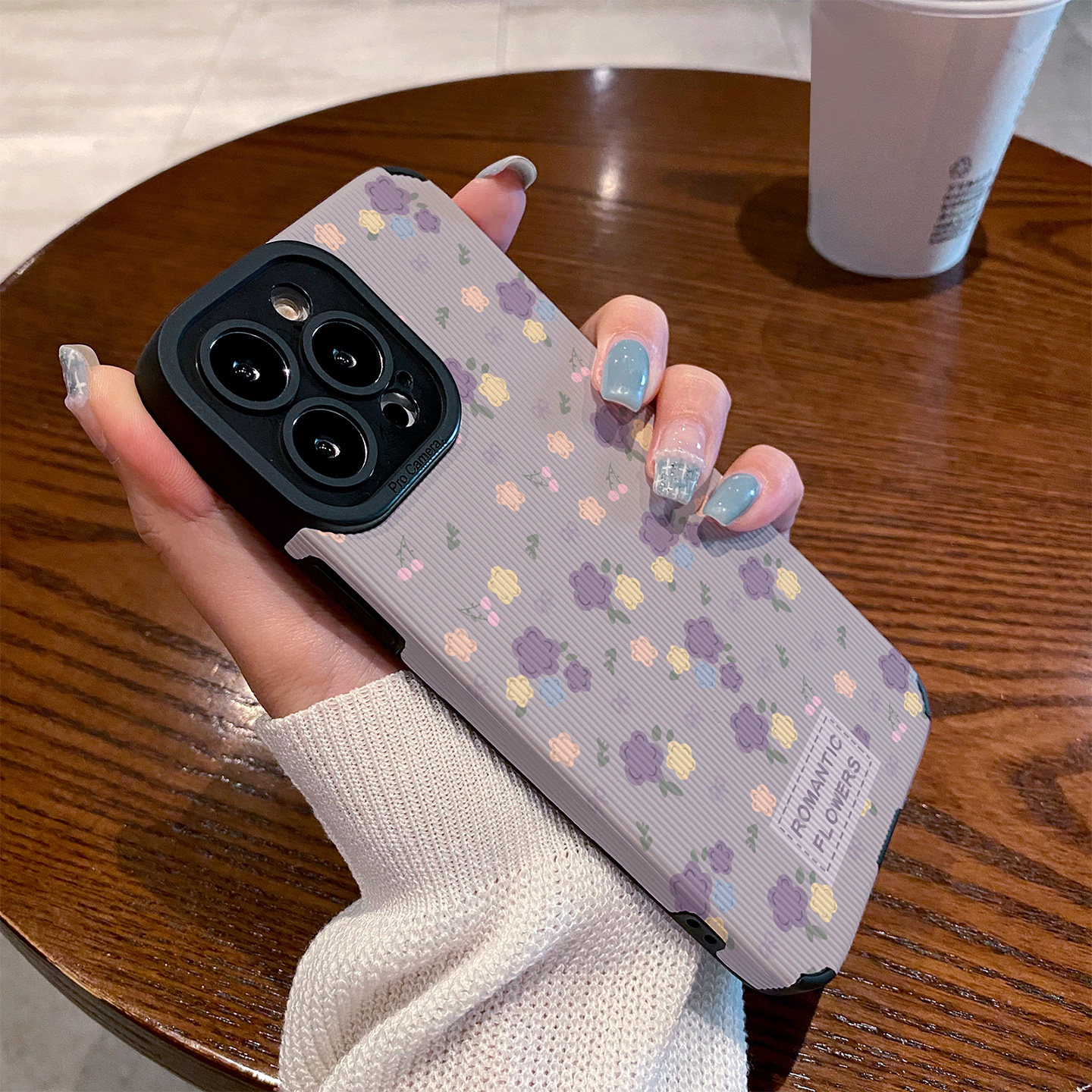 适用OPPO reno15手机壳reno14/13/12/11/10/9/8/7/6/5新款pro+硅胶皮质软防摔高级感保护套浪漫的紫色小碎花图片