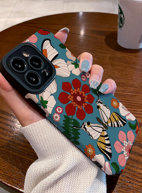 高级感花朵蝴蝶适用vivo x90 60 x70 x80 x50 pro手机壳x27 x20 x23幻彩版 x80proplus保护套硅胶壳软女创意