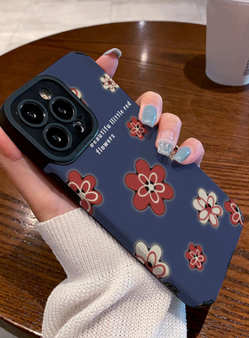适用小米红米note12 11 note10pro手机壳note 7 8 9 pro 5G版 note11pro+保护套小众蓝色涂鸦英文花朵女网红