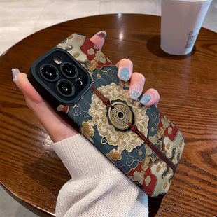 适用小米红米note15pro手机壳新款note14/12/11/10防摔plus硅胶12t皮质软高级感小众保护套国潮铜钱蓝红云纹