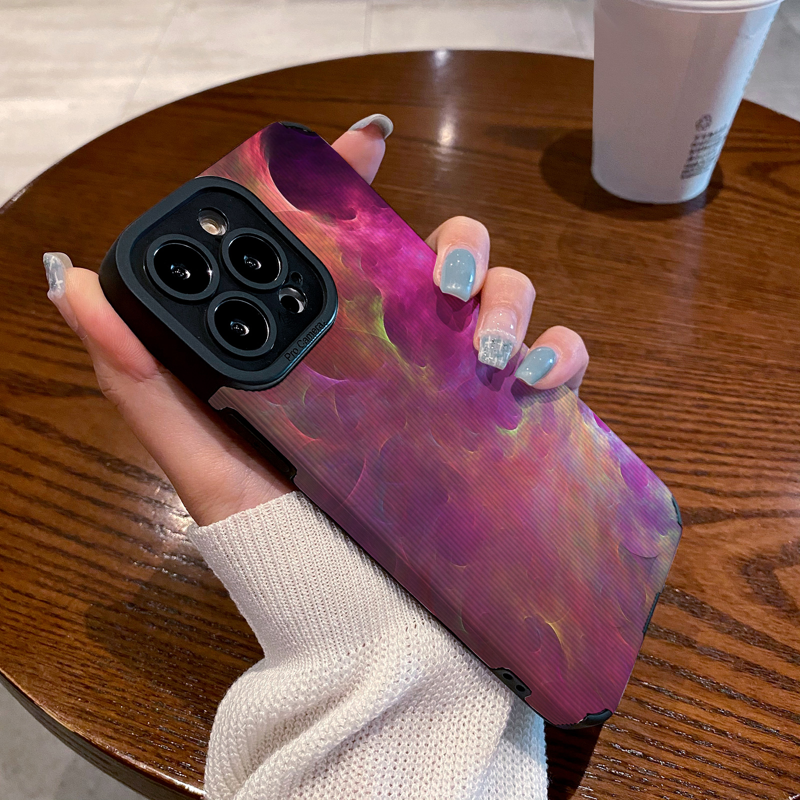 适用OPPO reno12手机壳reno11/10/9/8/7/6/5新款pro+硅胶皮质14软壳防摔小众高级感保护套紫红水墨涂鸦纱雾