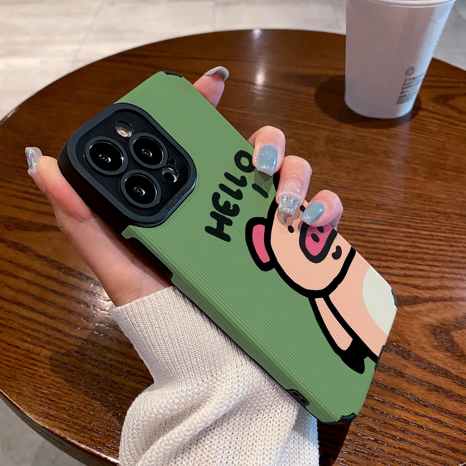 适用vivo x100手机壳x90 x80 x70 x60 x50 pro绿底呆萌粉红小猪x100ultra至尊新款防摔硅胶皮纹高级感保护套