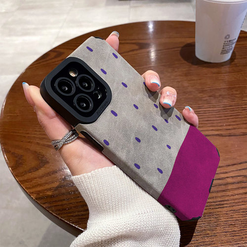 适用oppo findx9手机壳新款秋冬翻毛皮玫红色块斑点findx8防摔硅胶皮纹findx7个性findx9pro高级感保护套外壳