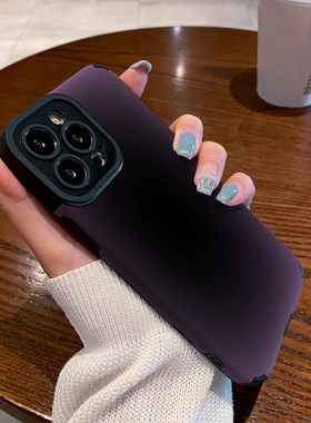 适用OPPO reno11 10 9 8 7 6 PRO+手机壳reno5 14 reno8pro 7se 5G保护套炫酷暗紫色渐变黑男女新款网红高级