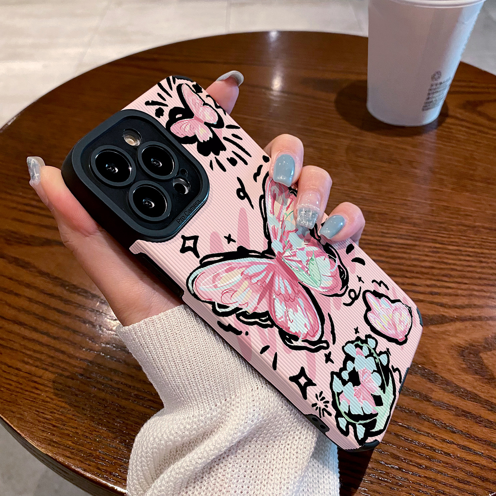 适用vivo iqoo neo9手机壳iqoo11新款10防摔neo8/7竞速版硅胶6se/5活力z9turbo软z7男甜美粉色涂鸦蝴蝶保护套