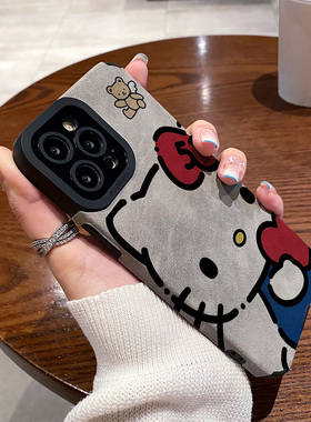 适用华为mate70 60 50 40 80 pro手机壳Pura70 p60/50/40新款防摔软nova13/12/11/9翻毛皮爱心猫咪小熊保护套