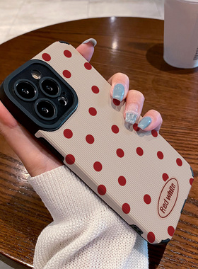 适用OPPO Find X9手机壳Findx8新款防摔findX7硅胶皮纹x9pro软镜头全包高级感男保护套外壳红色波点英文标签