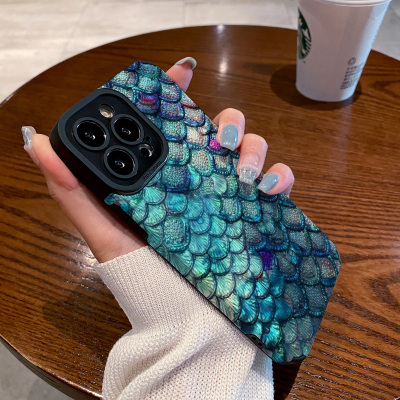 个性炫彩蓝色鳞片适用vivo x90 60 x70 x80 x50 pro手机壳x27 x20 x23幻彩版 x80proplus保护套硅胶壳软男女