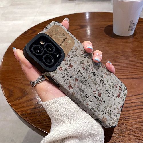 适用vivo x300 x200 x100 x90 x80 x70 x60 pro手机壳x200promini防摔新款翻毛皮唯美色块碎花软高级感保护套