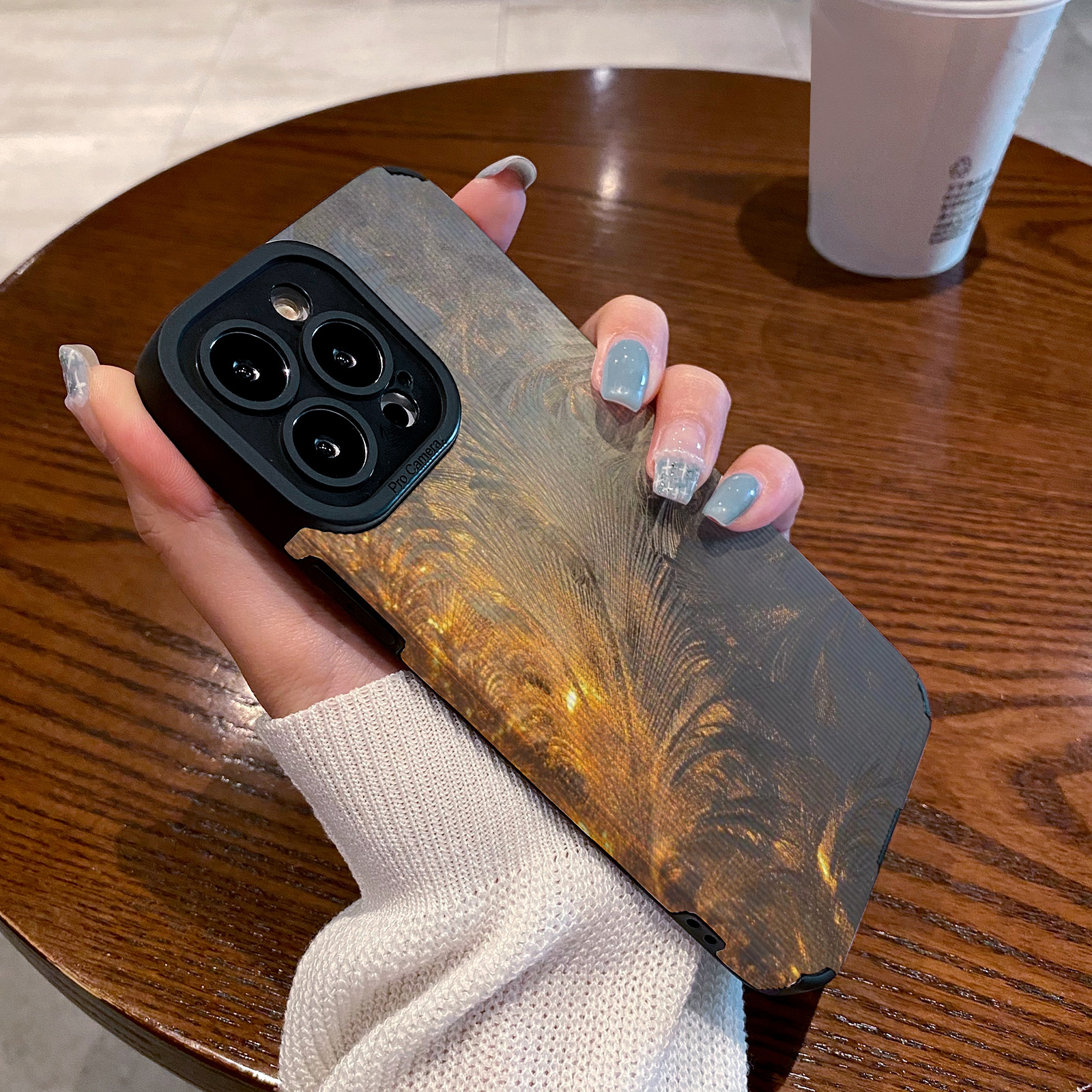 适用小米14 13pro 12 11 10 13ultra手机壳12青春版14PRO新款9 17 10pro 11高级保护套小众抽象湖边白色叶子