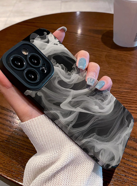 适用OPPO reno11 10 9 8 7 6 PRO+手机壳新款硅胶软reno5 14 reno8pro 7se 5G女保护套小众暗黑风格白色雾气