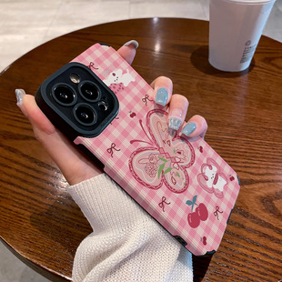 x80 x70 x60 适用vivo pro手机壳x100ultra条纹格子蝴蝶小狗至尊新款 x90 x50 防摔硅胶皮纹高级感保护套 x100