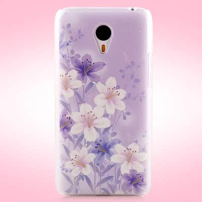 魅族魅蓝Note手机壳 m1 note带百合牡丹花图案磨砂硬壳 女款彩壳