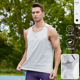 速干健身服上衣 透气轻薄冲孔压胶无袖 马拉松跑步运动背心男士 夏季