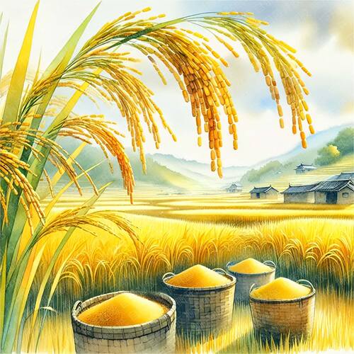 大丰收风景自粘画五谷丰登墙贴画