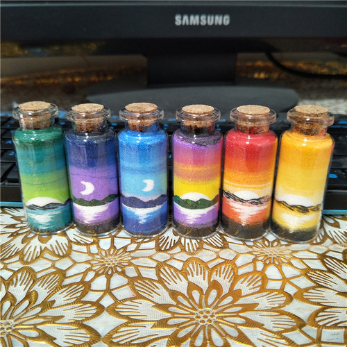 敦煌沙瓶画特色小沙画瓶手工成品