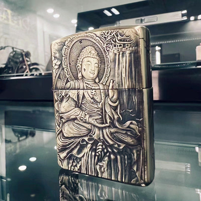 ZIPPO盔甲纯铜送礼佛打火机