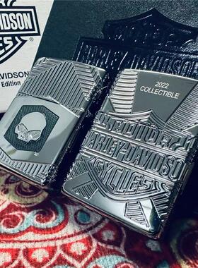 正品Zippo防风煤油打火机22年哈雷骷髅年度盔甲美版收藏纪念49814