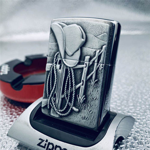 zippo银色拉丝男士煤油打火机