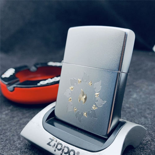 防风磨砂雕刻zippo打火机
