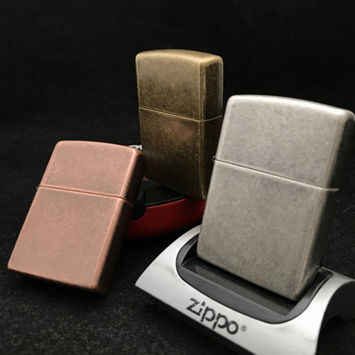 zippo美国防风仿古银煤油打火机