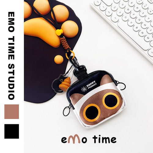 emo原创暹罗猫随身袋零钱包便携学生百搭潮牌耳机杂物逛街收纳包 - 封面