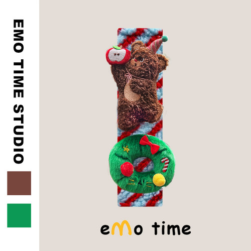 emo 原创可爱happy小熊肩套汽车安全带车载装饰品护肩套圣诞礼物