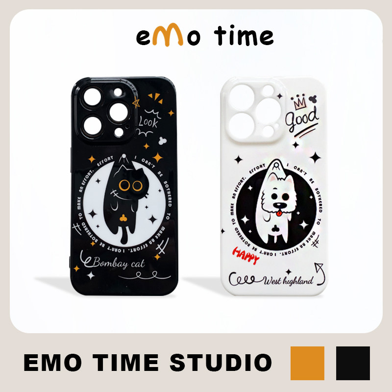 emo原创晒猫猫晒狗狗手机壳创意个性小众麦门嘻哈手机保护套适用iPhone16promax苹果15/14/13
