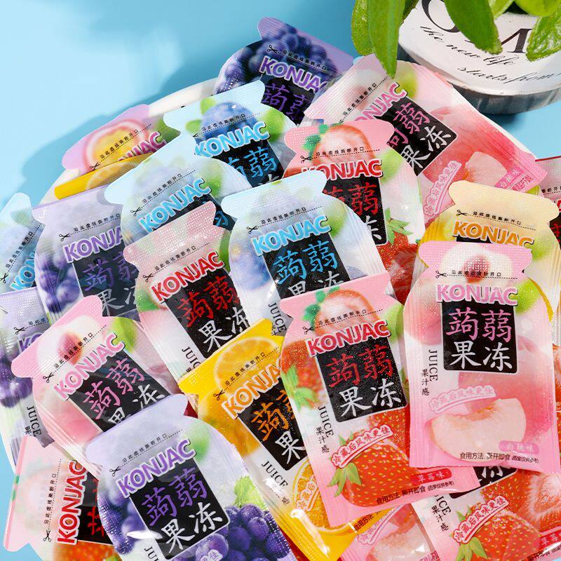 巧遇心低卡零脂肪果汁混合口味蒟蒻果冻儿童休闲夏季解暑小零食品 - 实物图