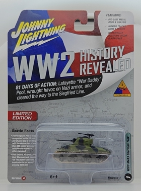 1/100 JL266乔尼闪电 M4A3谢尔曼坦克二战历史揭示系列白闪电