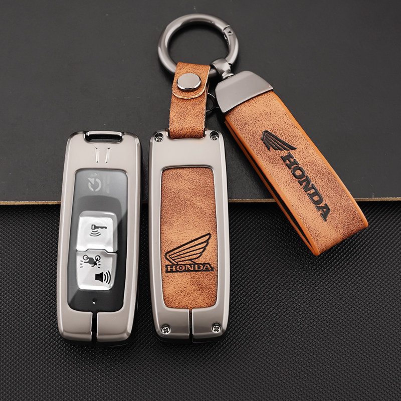 适用本田摩托车PCX160钥匙套click150 lead125金属保护扣壳
