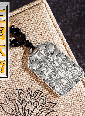 三元大帝纯银吊坠神像项链挂件坠