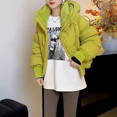 冬季新款短款棉服连帽宽松面包服