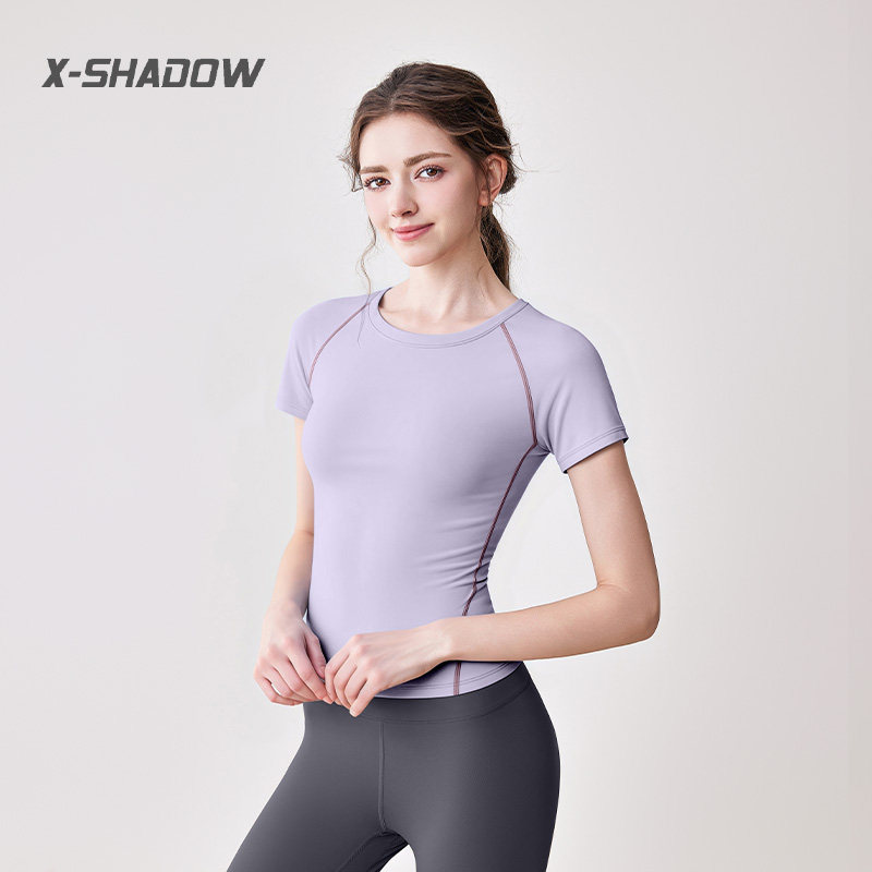 跑步套装女2026新款夏季专业普拉提训练晨跑瑜伽服健身短袖上衣