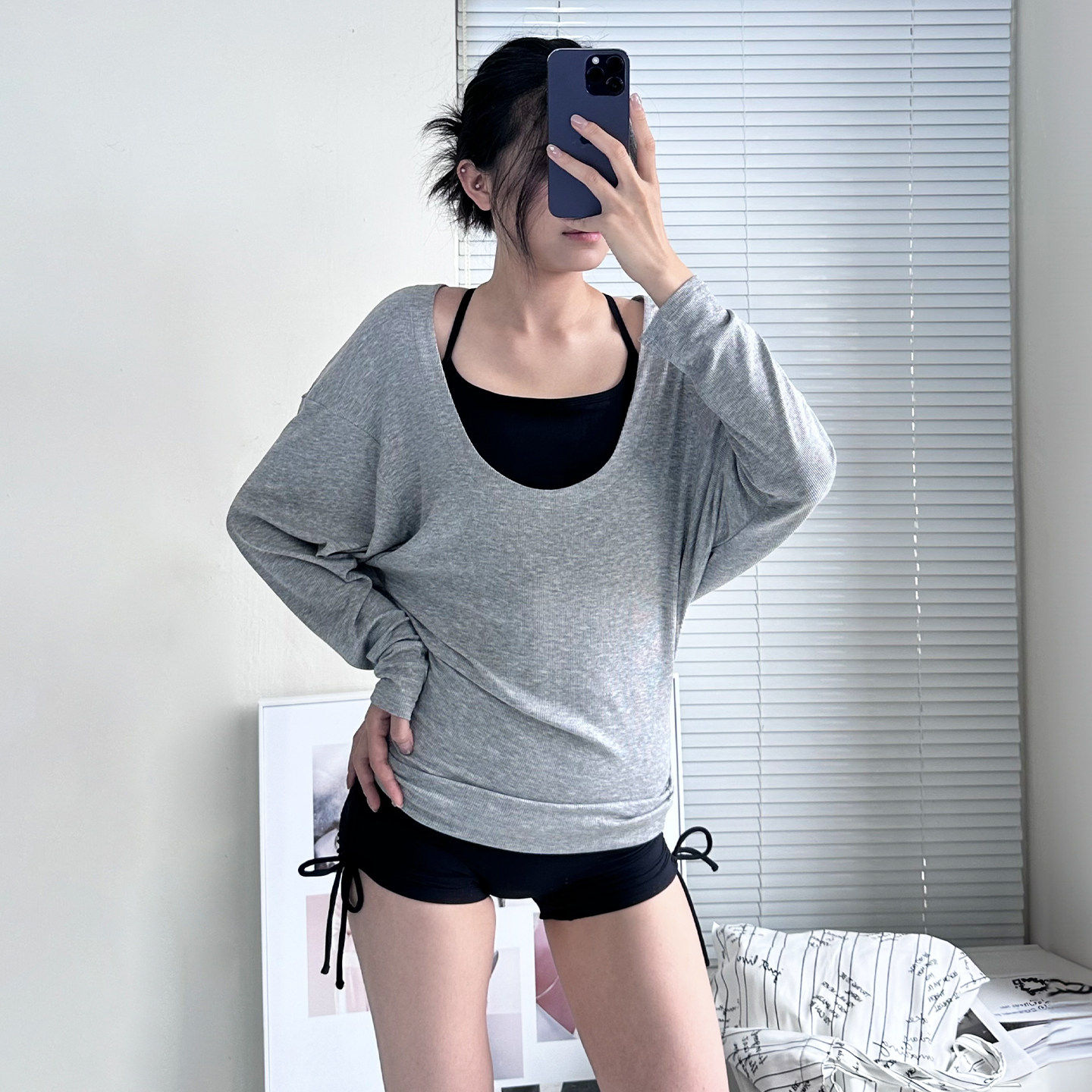 休闲瑜伽普拉提训练服蝙蝠袖运动瑜伽t恤
