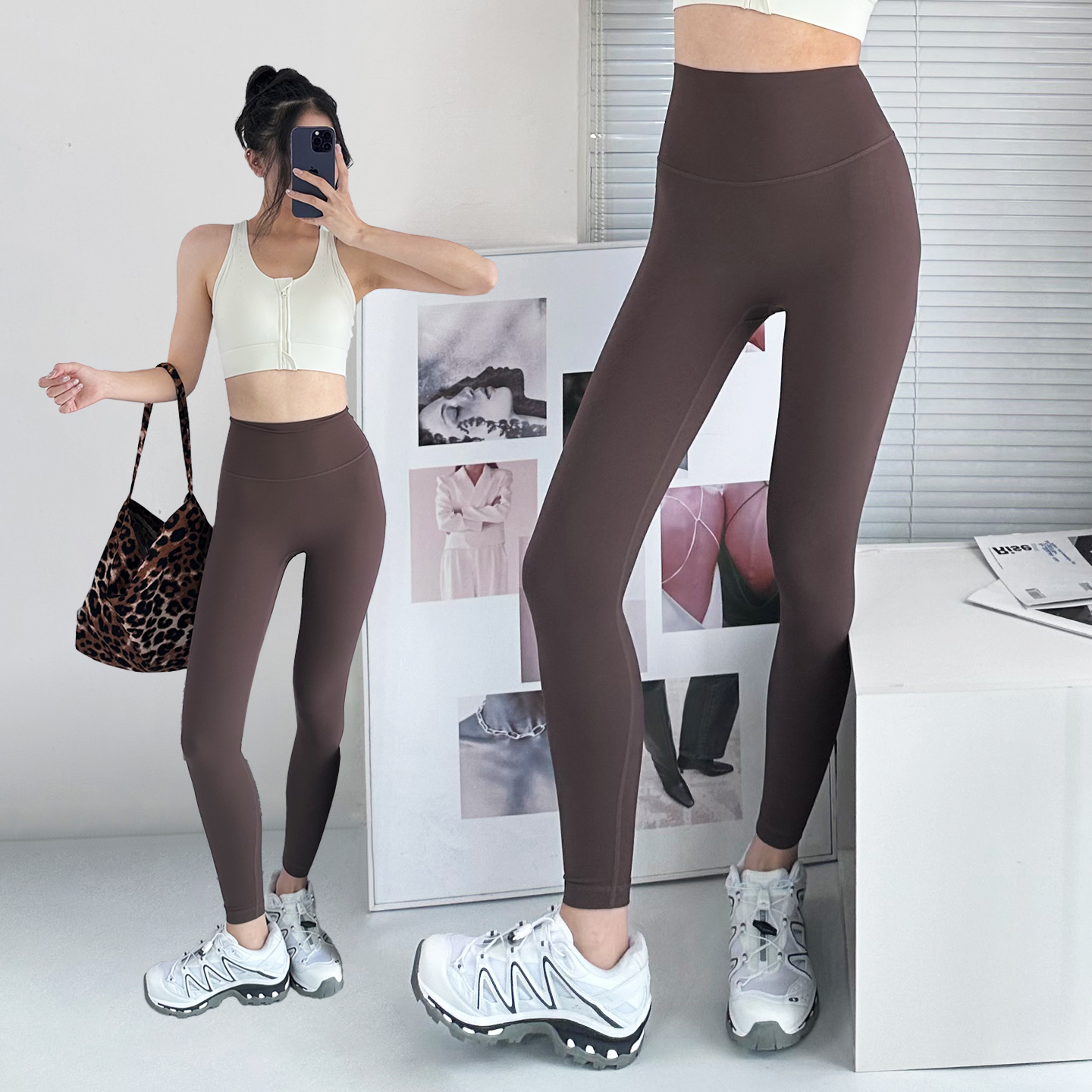 高腰瑜伽服外穿裸感速干健身裤