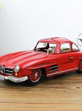 梅赛德斯奔驰300SL老爷车模型1:12兵人手办 咖啡店餐厅家居摆件