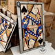建筑设计酒吧餐厅装 手工铁艺美式 扑克牌黑桃Q立体画 饰工业风壁饰