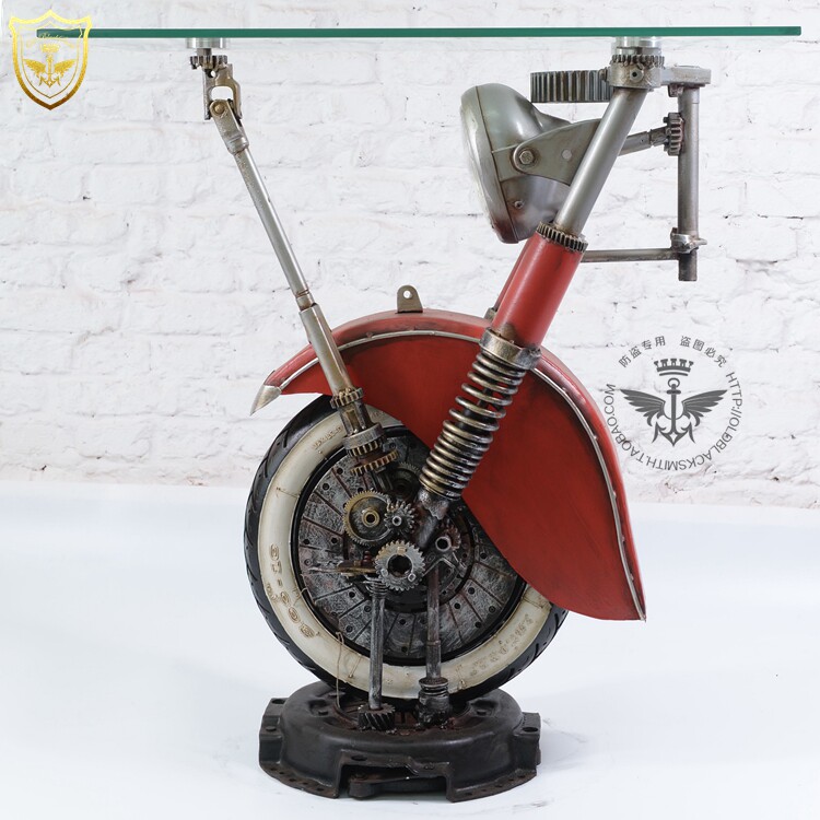 金属铁艺工艺品loft工业风 摩托车茶几桌子 酒吧家居装饰摆件