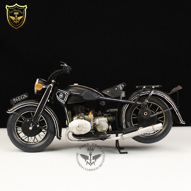 纯手工 1932年宝马R2摩托车模型1:8 可配 HT 12寸兵人手办模型